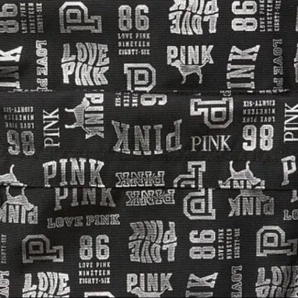 Victoria Secret PINK Backpack Black with Silver Logo - Picture 8 of 8